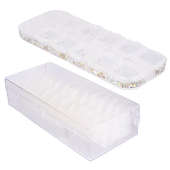 

1 Box Nail Rhinestone and 504pcs Clear Nail Lengthening Patch Manicure Charm Nail DIY Nail Art Stickers Decorations False Nail S