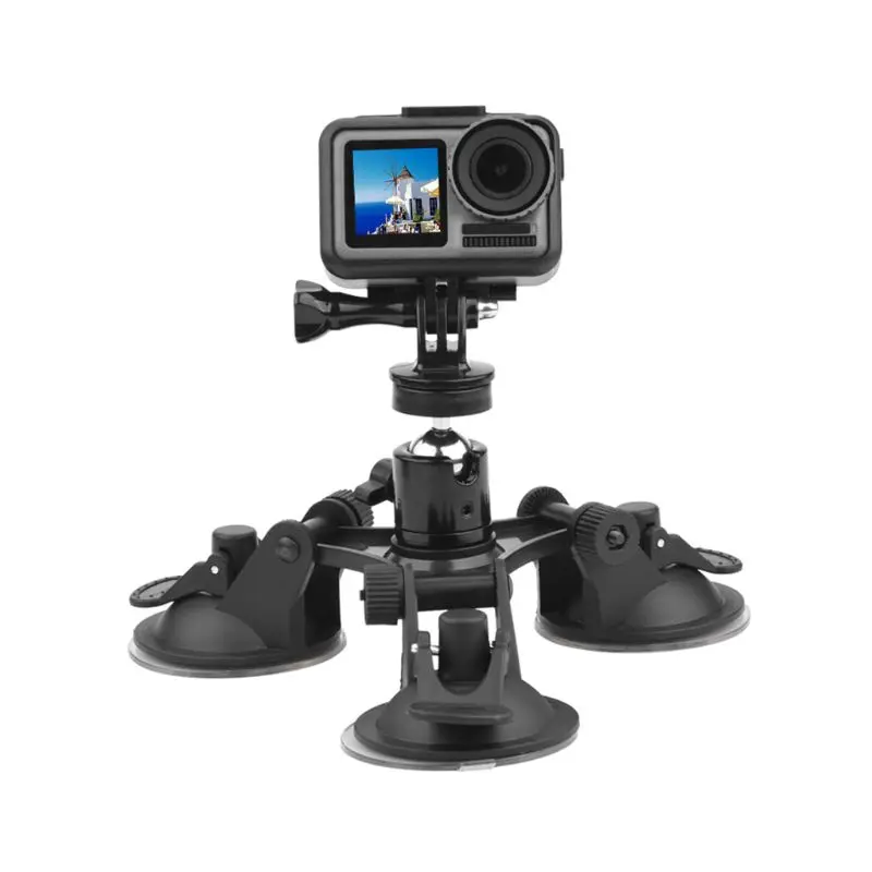 Black Durable Car Suction Cup Sucker Bracket Stand Holder Support for DJI Osmo Action Sports Camera Accessories