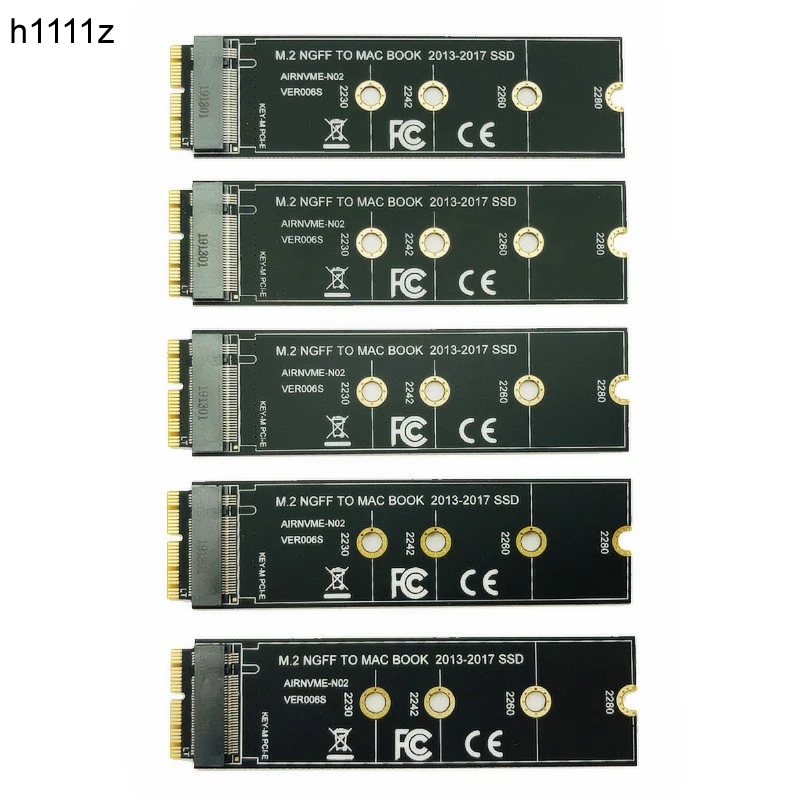Переходник NVME M2 для MacBook Air Pro Retina 2013 2017 NVME/AHCI 5 шт. обновленный комплект SSD A1465 A1466 A1398