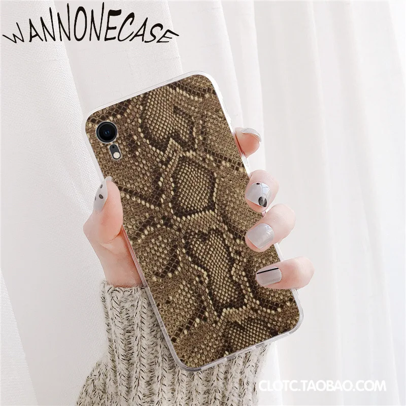 Ular Kulit TPU Lembut Silicone Ponsel Case Untuk iPhone 8 7 6 6S Plus X XS MAX 5 5S SE XR 11 11pro promax Ponsel