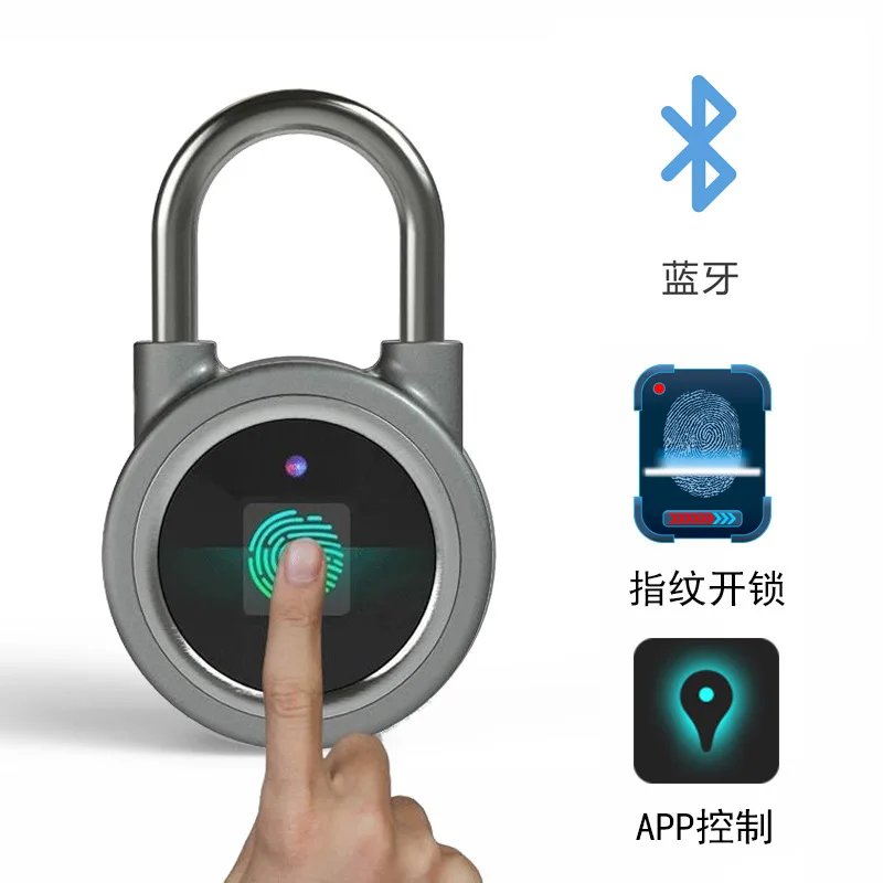 

Bluetooth Fingerprint Padlock Smart Outdoor Door Padlock Luggage Lock Warehouse Dormitory Mobile Phone APP Software Control
