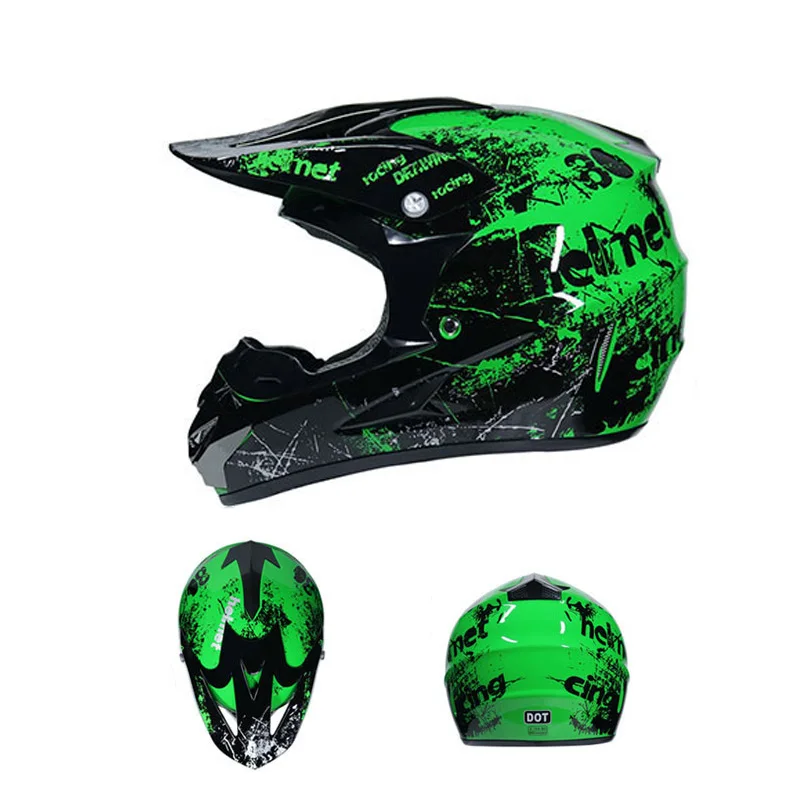Внедорожный мото rcycle шлем Casco moto Полный лицевой мото крест руля Профессиональный мото rbike ATV Mt горные гонки Dirt Bike для мужчин - Цвет: green helmet