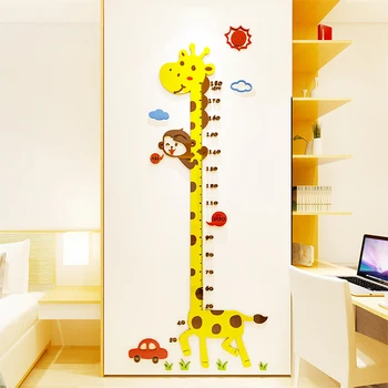 

Cute Giraffe Height Measure Wall Sticker For Kids Growth Chart Decal Child Room Decor 1 Pc Height Ruler Wall Art Sticker Poster
