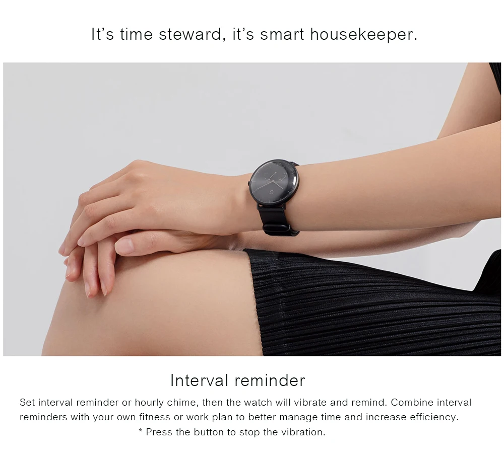  Original Xiaomi Mijia Quartz Watches Waterproof Double Dial with Alarm Sport Sensor BLE4.0 Wireless