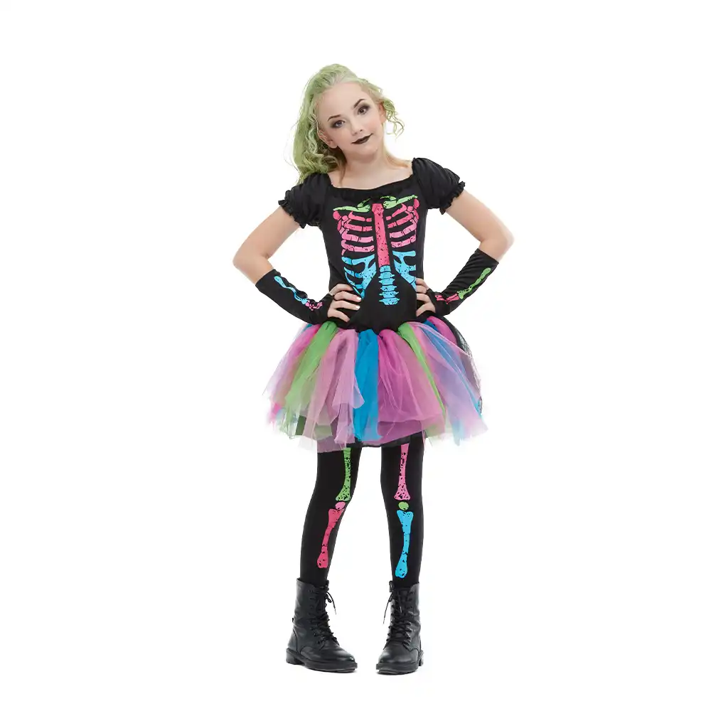 Rainbow skeleton costume Clearance