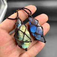 Cristal naturel Labradorite pierre pierre précieuse ornement pierre de lune Sunstone ornement Divination méditation spirituelle bijoux ornement 4