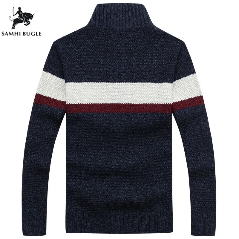 Кардиган Для мужчин s свитеры для брендовая одежда хлопок, воротник-стойка осень-зима узор с полосатым свитером, Для мужчин XXXL