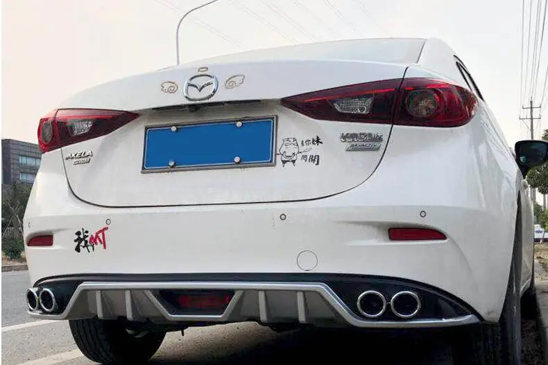 Защитные бамперы для заднего бампера Mazda 3 Axela ABS комплект кузова DCK 2017 2019|Обвесы| |