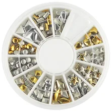 Серебряное золото смешанный маникюр, Полировка Ногтей DIY ювелирные аксессуары гнездо заклепки наклейки на кнопки цвета «металлик» производители продукции