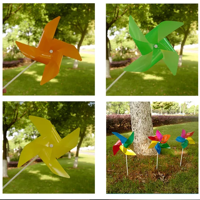 100pcs Windmill+ 100pcs Pole  Waterproof  Plastic Windmill Toys Garden Lawn Party Decor Toy Gift for Kids Craft Toys 2