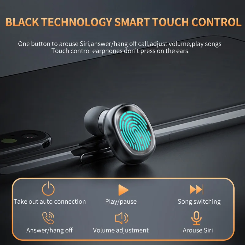 Bluetooth 5 0 Earphone TWS Earphones Wireless Headphones Touch Control Headset Earbuds Stereo Music Sport For Cell Phone IPhone