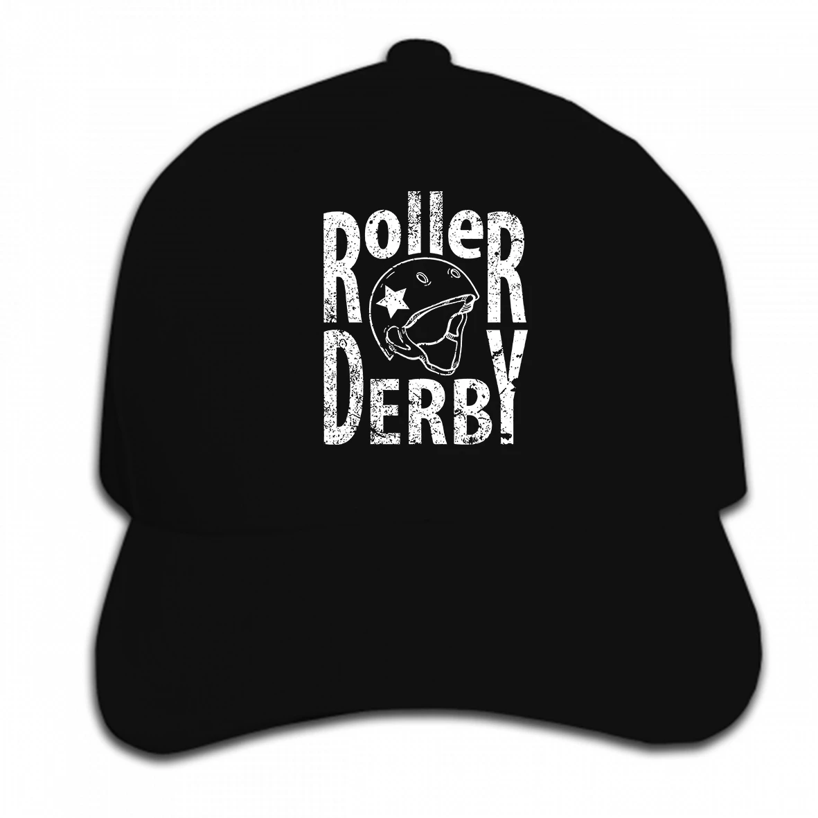 

Print Custom Baseball Cap Print Women Streetwear Roller Derby Helmet Contact Sportsy Skating Roller Womens Black Hat Peaked cap