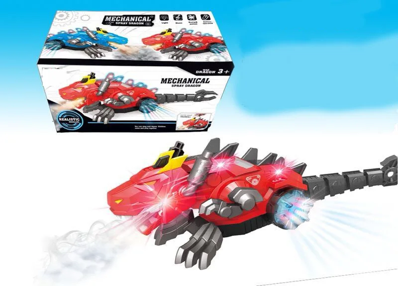 

Children Electric Spray Dinosaur Toy with Light And Music Spitfire Machinery War Dragon Dinosaur Model Toy