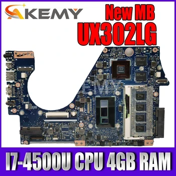 

Akemy UX302LG Mainboard For Asus UX302 UX302L UX302LG UX302LN UX302LNB Laptop Motherboard W/ I7-4500U CPU 4GB RAM GT730M/2G