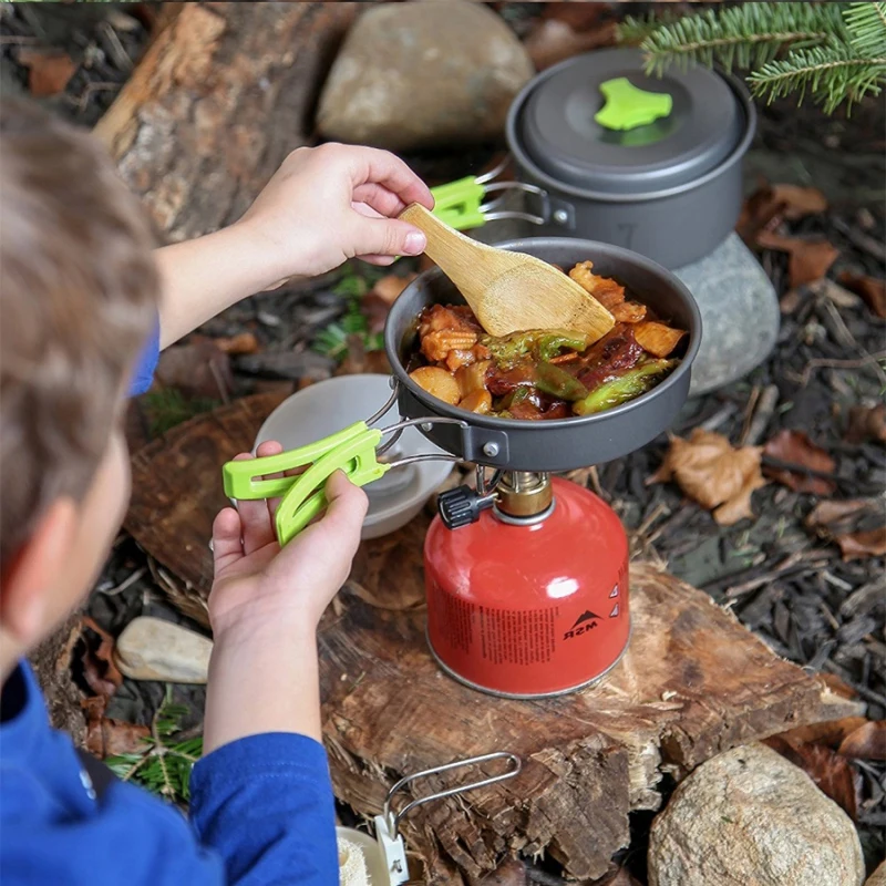 

3pcs/set Aluminum Alloy Camping Cookware Set Lightweight Pots Pans Outdoor Tableware Kit Bowl Pot Pan