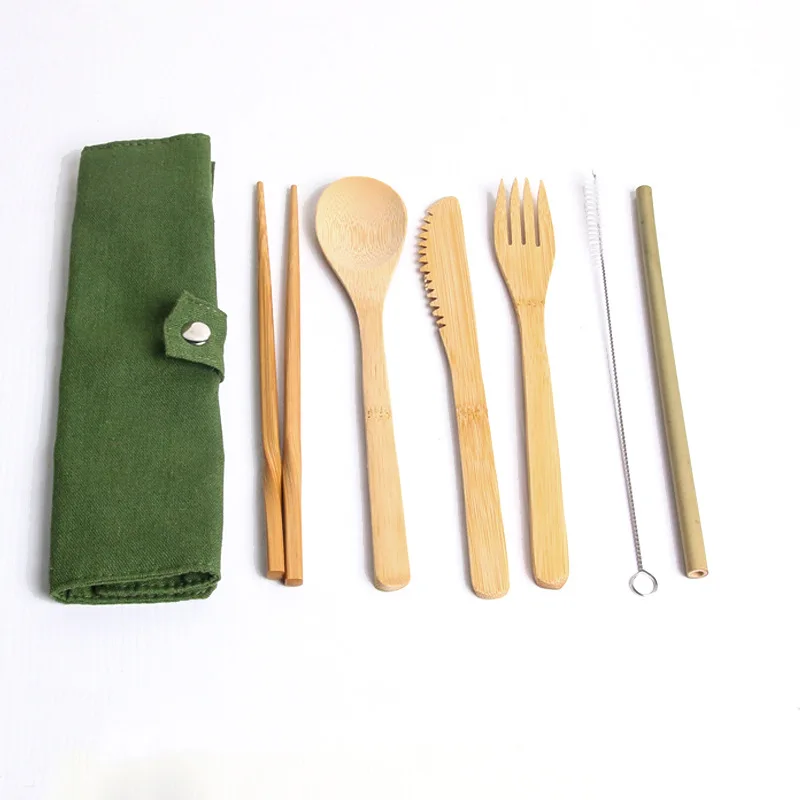 Tableware suit-11 Деревянная посуда, нож, вилка, ложка, палочки для еды и соломинка, набор, портативные многоразовые кухонные инструменты для защиты окружающей среды - Цвет: Tableware suit-11