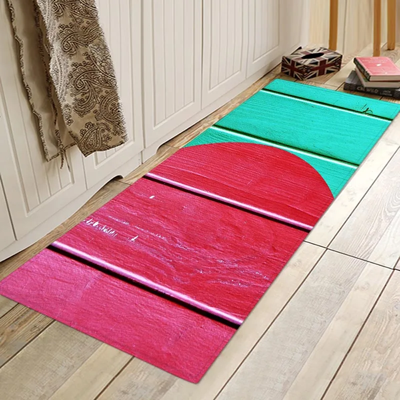 board D Цветная доска, фланель, печать, впитывающий воду, Противоскользящий коврик, коврик для ванной комнаты, прикроватный коврик, дверной коврик - Color: board D