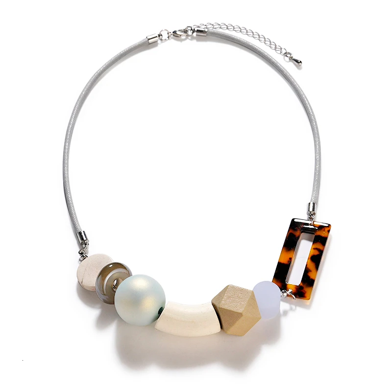 Модное геометрическое леопардовое квадратное акриловое массивное ожерелье для женщин бохо колье s& Подвески для женщин вечерние ювелирные изделия - Окраска металла: Brown