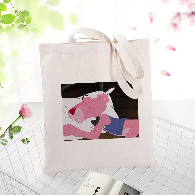 Розовая серия Сумка вместительная сумка для покупок сумка на заказ Печать логотипа холст текст DIY ежедневное использование экологическая многоразовая утилизация