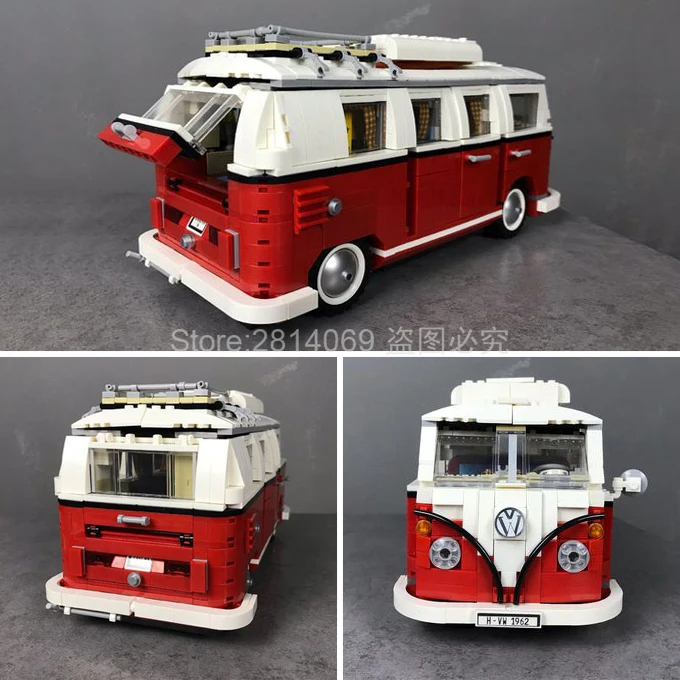 21001 T1 Camper Van классическая модель автобуса 1342 шт. серия Creator строительные блоки игрушки совместимы с 10220