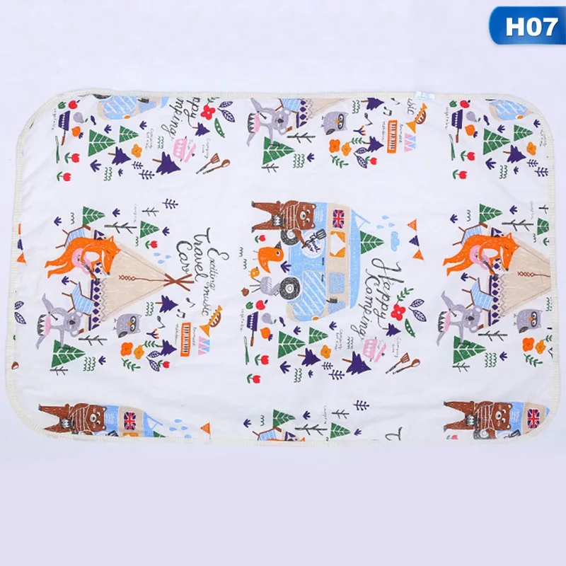 7 75*120 см Коврик для переодевания малыша мультфильм хлопок водонепроницаемый лист детский Пеленальный матрас стол пеленки писсуар игра игровой чехол матрас для новорожденных - Цвет: 7