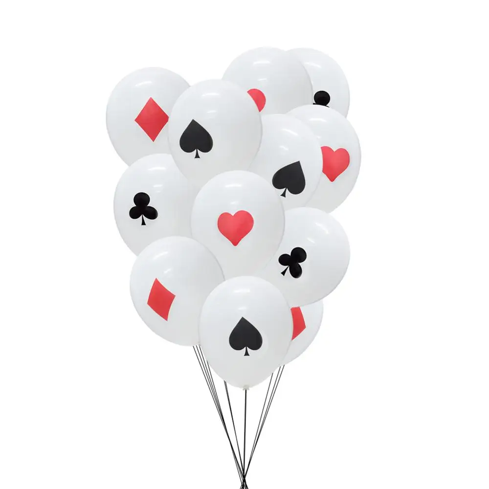 

12inch 30cm Poker Logo Latex Balloons Casino Party Las Vegas Themed Party Card Playing Card Suite Symbols Casino Backdrop Decor
