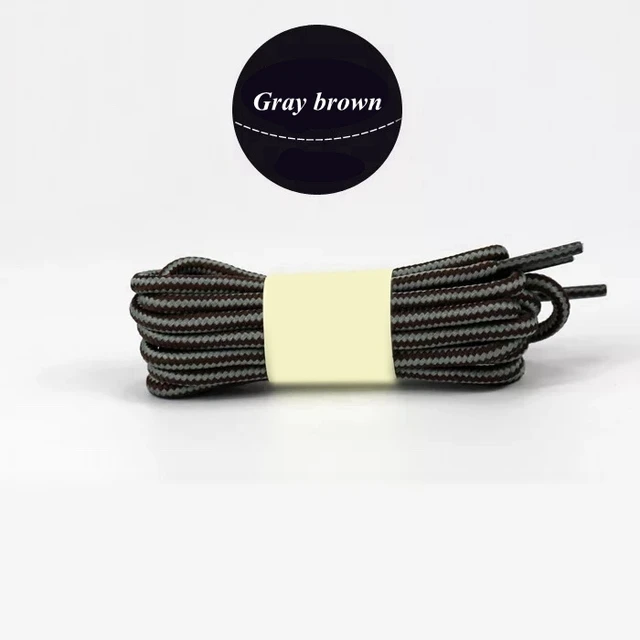 1 Pair 18 Colors Striped Double Color Shoe laces Round Outdoor Sneakers Shoelaces Cotton Boots Shoelace 70CM 90CM 120CM 150CM Gray brown