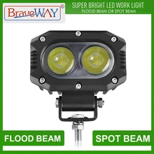 BraveWay 48W LED Headlight Working Light for OffRoad Cars SUV 12V 24V LED ATV Light Off Road Accessories 4x4 niva UAZ Headlamps