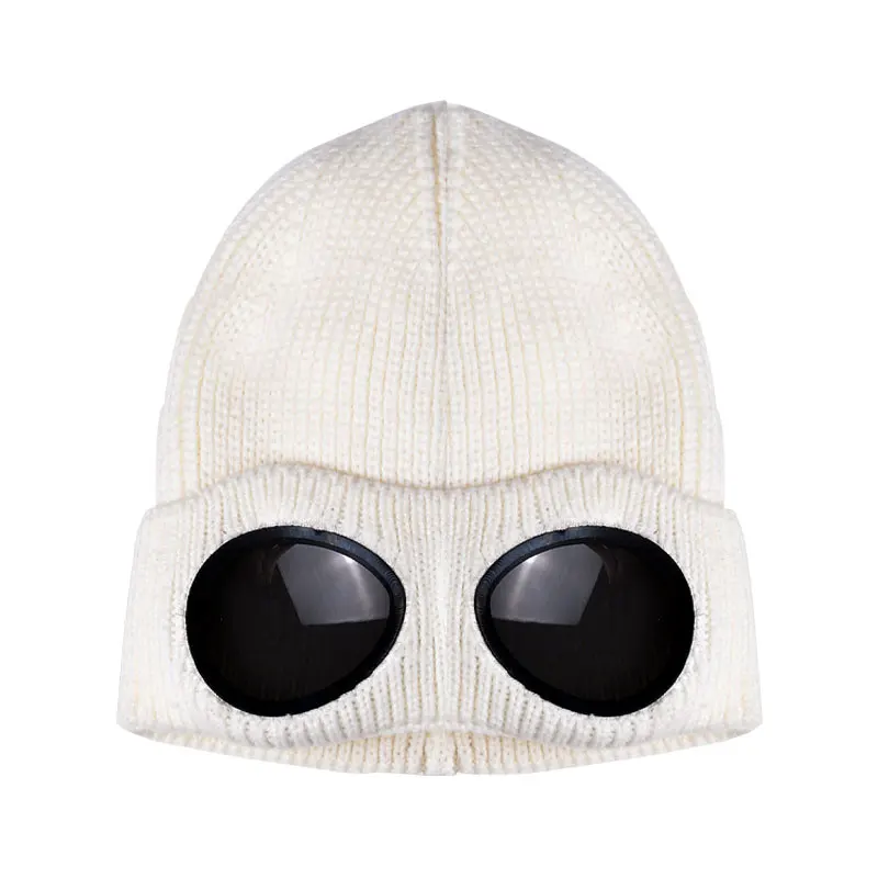 Зимняя вязаная шапка теплая лыжные шапочки Кепка со Съемные очки для женщин и мужчин Кепка для занятий спортом на открытом воздухе ветрозащитная шапка для катания L6