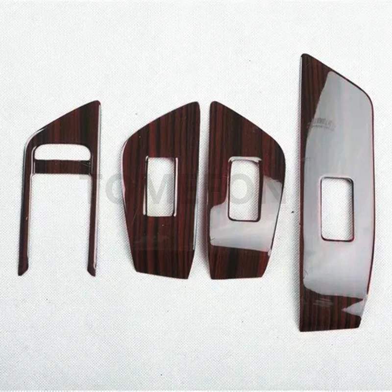 WOOD4pcs TOMEFON для Audi A5- LHD углеродное волокно автомобиля-Стайлинг внутренний подлокотник панель окно Лифт крышка палка внутренняя отделка Аксессуары - Название цвета: WOOD4pcs