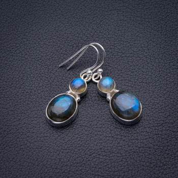 

Natural Blue Fire Labradorite Handmade 925 Sterling Silver Pendant 1.5" D3235