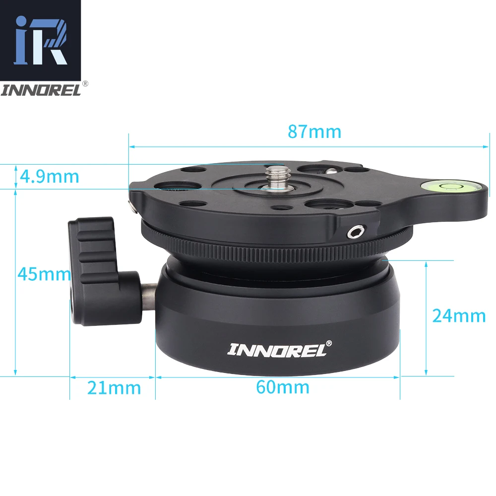 INNOREL LB-60 Tripod Head Leveling Base Level Horizontal Adjustment Platform to Tripod Professional Hemisphere aerial photograph