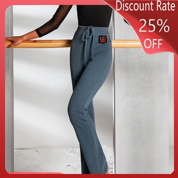 

New Autumn Latin Modern Dance Pants Practice Stretch Wide Leg Trousers Female Latin Dance Pants Competition Dresses DQS3520