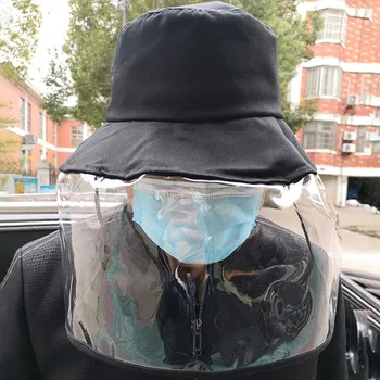 

Summer Bucket Hat Beach Sun Hat Fisherman Cap With Detachable Clear Facial Hat