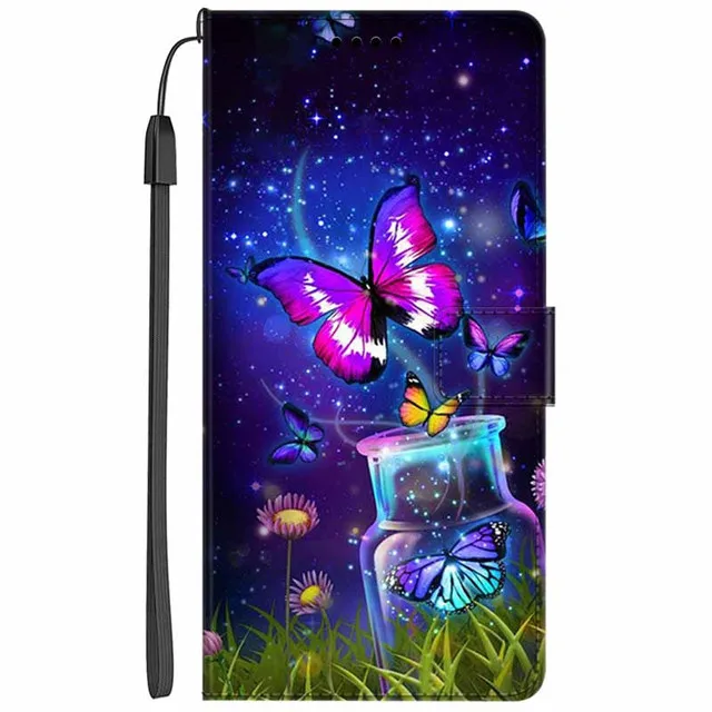 cute samsung phone case Flip Leather Case For Samsung Galaxy Note 20 3 4 5 8 9 10 Pro Plus Lite S20 FE Painted Phone Wallet Stand Book Cover Card Holder silicone case samsung Cases For Samsung