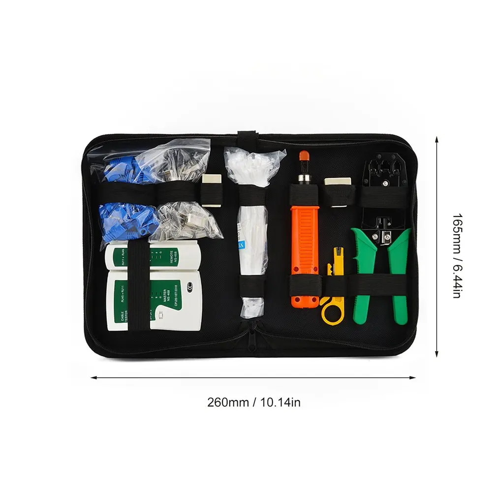 10/12pcs/set Portable LAN Network Repair Tool Kit UTP Cable Clamp Pliers Cable Tester Wire Crimper Stripping Crimping Pliers