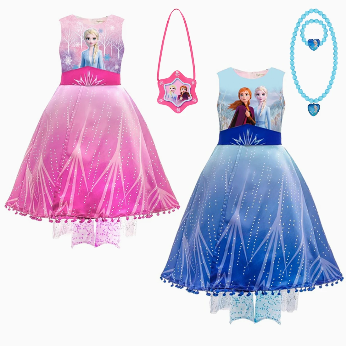 Маскарадное платье Снежной Королевы для маленьких девочек Анны и Эльзы