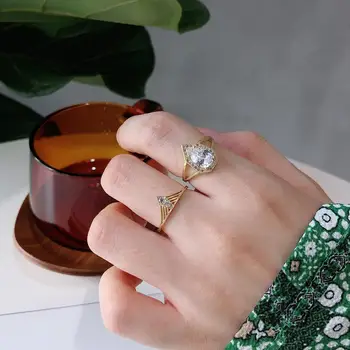 

South Korean version of the S925 sterling silver zirconium diamond ring vintage ring, for women's party wedding boutique jewelry