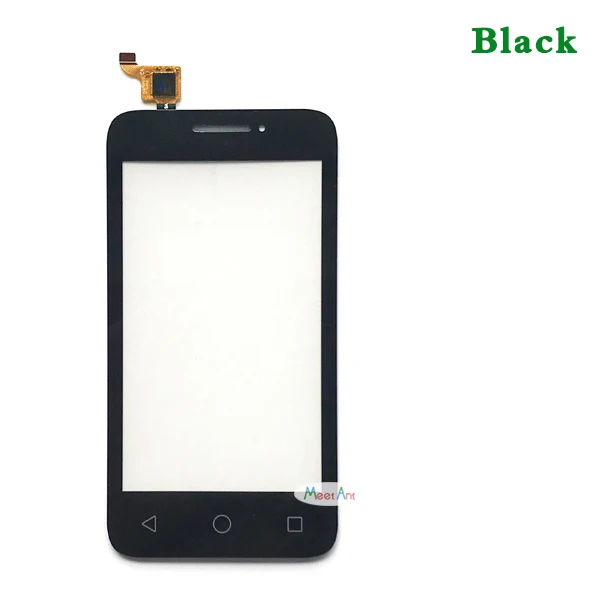 Черный Замена 4," для Alcatel One Touch Pixi 3 4013D 4013 OT4013 сенсорный экран дигитайзер сенсор внешняя стеклянная панель объектива - Цвет: Черный