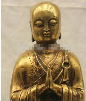 Китай Тибет, буддизм старая медная Бронзовая статуя Ksitigarbha Guru Будда