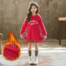 Новинка года; сезон осень-зима; платье-свитер для маленьких девочек детское утепленное бархатное платье для отдыха для девочек платье для маленькой принцессы теплое#8012
