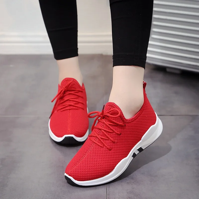 Tenis feminino/Новое поступление года; Женская легкая мягкая спортивная обувь для спортзала; Женская теннисная обувь; Прочные спортивные кроссовки - Цвет: Красный