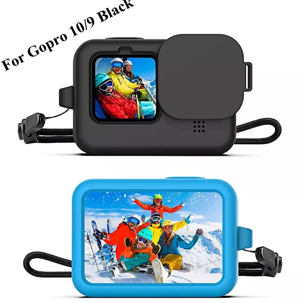 Черный мягкий силиконовый чехол для телефона Go pro Hero 10 защитный с полным