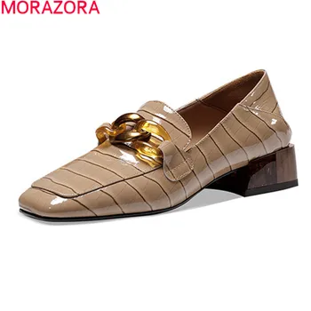 

MORAZORA 202 Big size 34-42 fashion office dress shoes genuine leather slip-on ladies shoes spring summer women pumps
