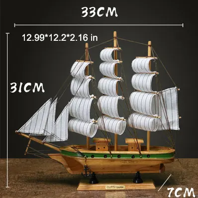 33*31*7 см Деревянный масштаб моделирования модели кораблей ручной работы ремесло парусная лодка наборы с светодиодный игрушка украшение стола Коллекция подарков - Цвет: Ship A Three shots