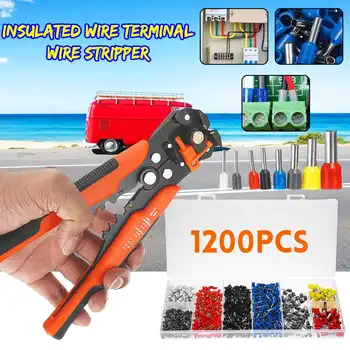 

1201 Pcs Cable Wire Terminal Copper Crimp Connector with Multifucioal Hand Crimper Pliers Crimping Tool Set Terminal Connect Kit
