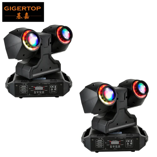 Gigertop 2x30 Вт Светодиодный светильник с движущейся головкой с Halo 5050 SMD RGB цветной Эффект Кольцо диско шар цветной яркий KTV светильник TP-L230 - Цвет: 2