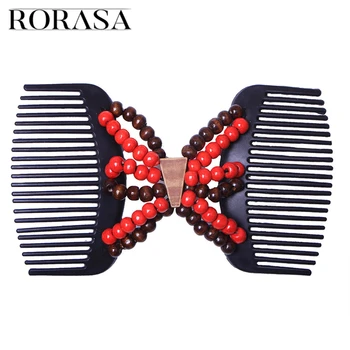 

Retro Double Beaded Hair Magic Comb Clip Beads Elasticity Hairpin Stretchy Hair Combs Pins For Women Hair Accessories Hair Brush