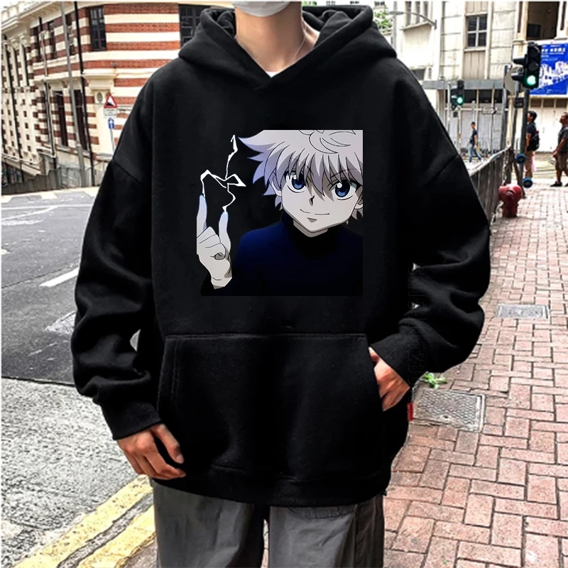 Harajuku Anime Hisoka Killua Hoodies Men Sweatshirt Long-sleeved Autumn Casual Hooded Streetwear Hoodies