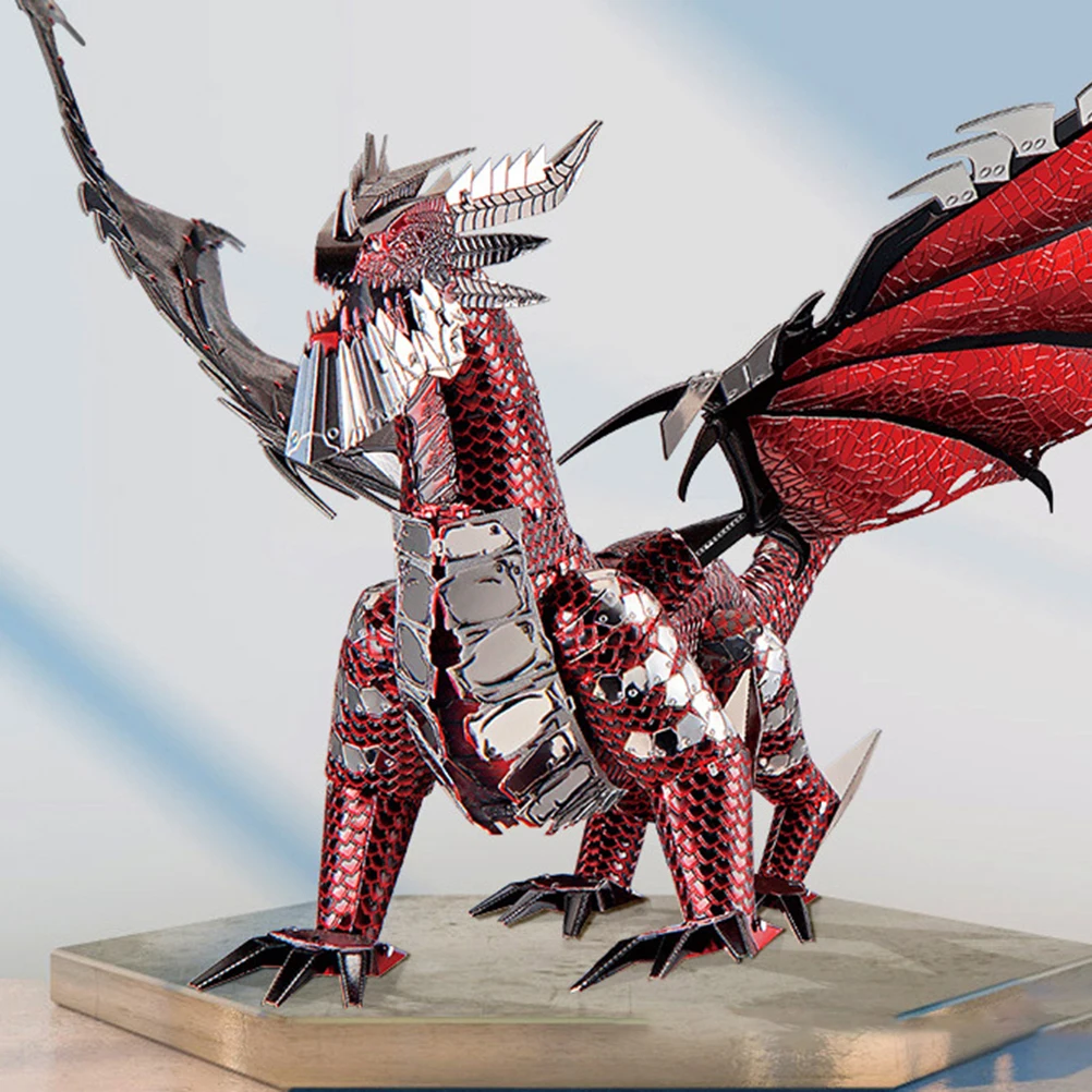 Piececool 3D металлическая головоломка черная модель дракона DIY 3D лазерная резка собрать головоломки игрушки настольные украшения подарок для детей#10